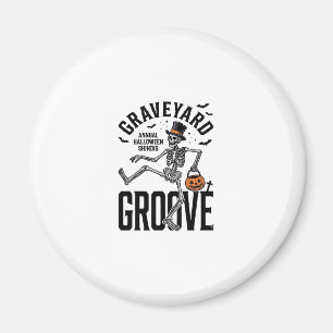 Tanzendes Skelett-Shirt mit Kürbis Vintage Hallowe Magnet