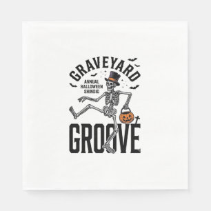 Tanzendes Skelett-Shirt mit Kürbis Vintage Hallowe Serviette
