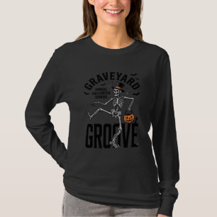 Tanzendes Skelett-Shirt mit Kürbis Vintage Hallowe T-Shirt