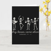 Tanzendes Skelett Trockene Knochen werden lebendig Karte (Gelbe Blume)