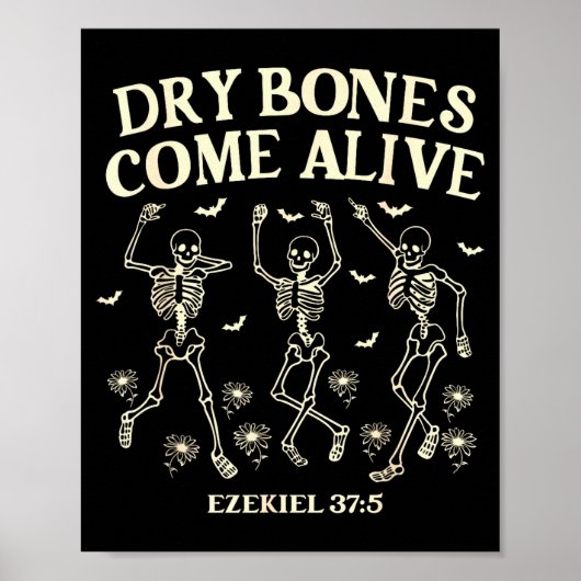 Tanzendes Skelett Trockene Knochen werden lebendig Poster (Vorne)