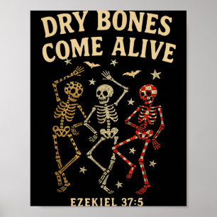 Tanzendes Skelett Trockene Knochen werden lebendig Poster