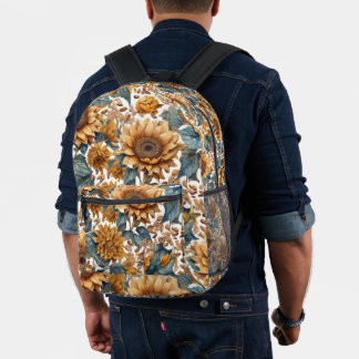 Tanzendes Sonnenblumen-Musterdesign Bedruckter Rucksack