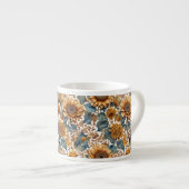 Tanzendes Sonnenblumen-Musterdesign Espressotasse (Vorderseite Rechts)