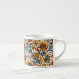 Tanzendes Sonnenblumen-Musterdesign Espressotasse