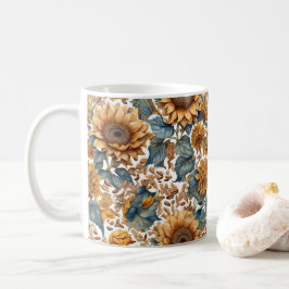 Tanzendes Sonnenblumen-Musterdesign Kaffeetasse