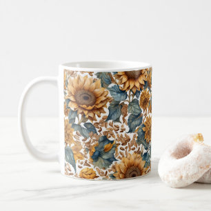 Tanzendes Sonnenblumen-Musterdesign Kaffeetasse