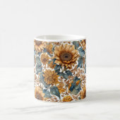 Tanzendes Sonnenblumen-Musterdesign Kaffeetasse (Mittel)