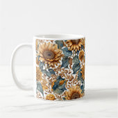 Tanzendes Sonnenblumen-Musterdesign Kaffeetasse (Links)
