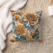 Tanzendes Sonnenblumen-Musterdesign Kissen (Decke)