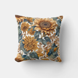 Tanzendes Sonnenblumen-Musterdesign Kissen