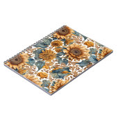 Tanzendes Sonnenblumen-Musterdesign Notizblock (Linke Seite)