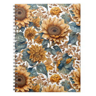 Tanzendes Sonnenblumen-Musterdesign Notizblock