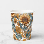 Tanzendes Sonnenblumen-Musterdesign Pappbecher (Rückseite)