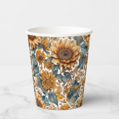 Tanzendes Sonnenblumen-Musterdesign Pappbecher (Vorderseite)
