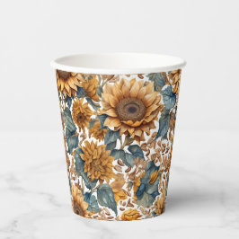 Tanzendes Sonnenblumen-Musterdesign Pappbecher