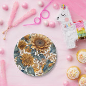 Tanzendes Sonnenblumen-Musterdesign Pappteller (Party)