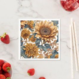 Tanzendes Sonnenblumen-Musterdesign Serviette