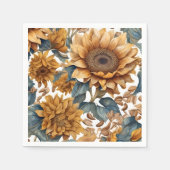 Tanzendes Sonnenblumen-Musterdesign Serviette (Vorderseite)
