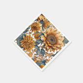 Tanzendes Sonnenblumen-Musterdesign Serviette (Ecke)
