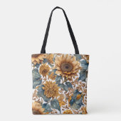 Tanzendes Sonnenblumen-Musterdesign Tasche (Rückseite)