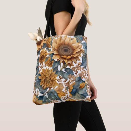 Tanzendes Sonnenblumen-Musterdesign Tasche (Von Nahem)