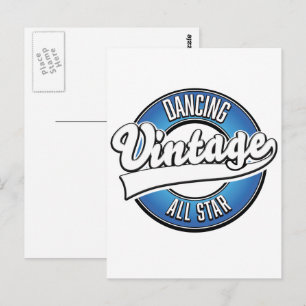 Tanzendes Vintage-All-Star-Logo Postkarte