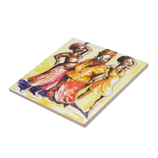 Tanzenfrauen Fliese (Seite)