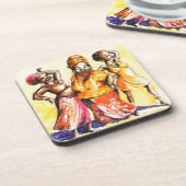 Tanzenfrauen Getränkeuntersetzer (Linke Seite)