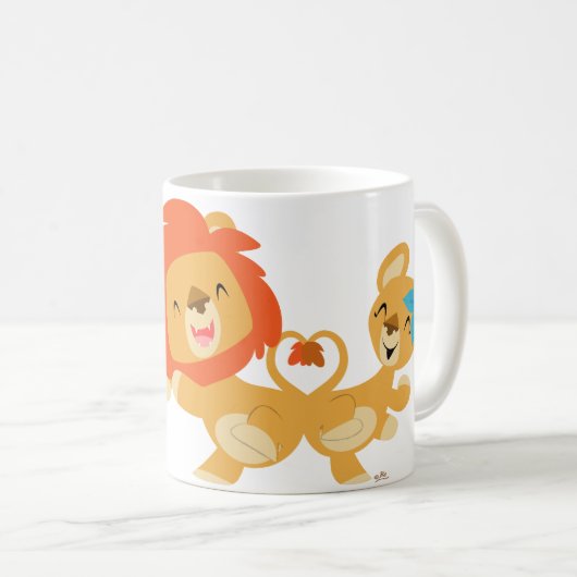 Tanzenlöwe-Paar-Tasse Kaffeetasse (VorderseiteRechts)