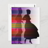 Tanzenpaare im sillouette postkarte (Vorne/Hinten)