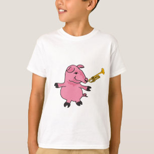 Tanzenschwein mit einem Trompete-T - Shirt