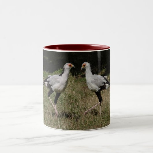 Tanzensekretärvogel-Tasse Zweifarbige Tasse (Mittel)
