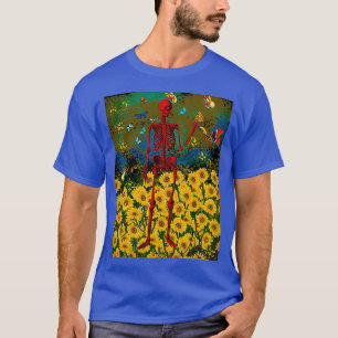 TanzenSkeletoninSonnenblumenMit Schmetterlingen T-Shirt