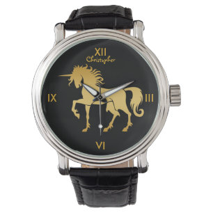Tanzenunicorn-Silhouette-Uhr Armbanduhr