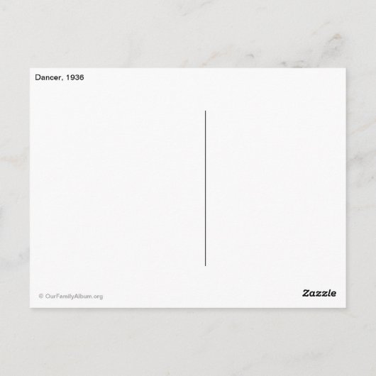 Tänzer, 1936 postkarte (Rückseite)