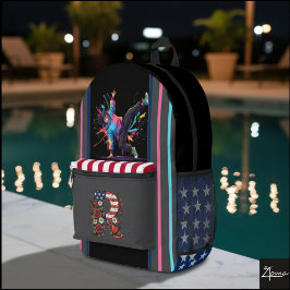 Tänzer Americana Monogramm-Rucksack Neon-Spritzer Bedruckter Rucksack