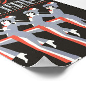 Tänzer, Art Deco japanische Matchbox Label Vintag Poster (Ecke)