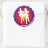 Tänzer auf mehrfarbigem Hintergrund stechen Runder Aufkleber (Tasche)