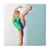 Tänzer-Bein angehobene Kunst Fliese (Vorderseite)