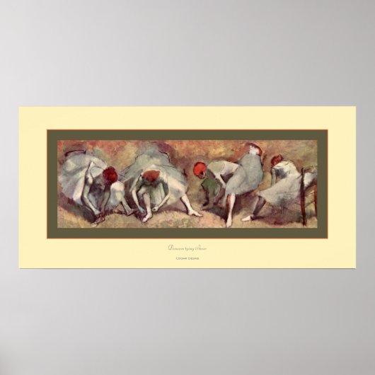 Tänzer binden Schuhe~ Edgar Degas Poster (Vorne)
