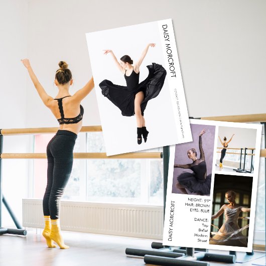 Tänzer Casting Foto Portfolio Comp Card Karte