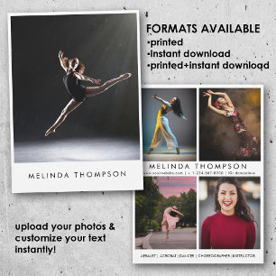 Tänzer Choreograf Comp Card 5 Foto Kopfbild Einladung