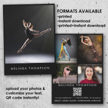 Tänzer Choreograf Comp Card 5 Foto QR Code
