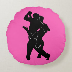 Tänzer Couple Pink Round Kissen - Ihre Farben