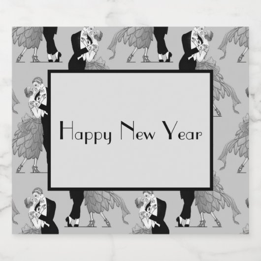 Tänzer der 20er Jahre Schaumweinetikett (Einzelnes Label)