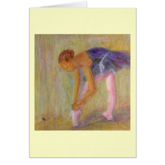 Tänzer, der ihre Ballett-Schuhe, Karte bindet