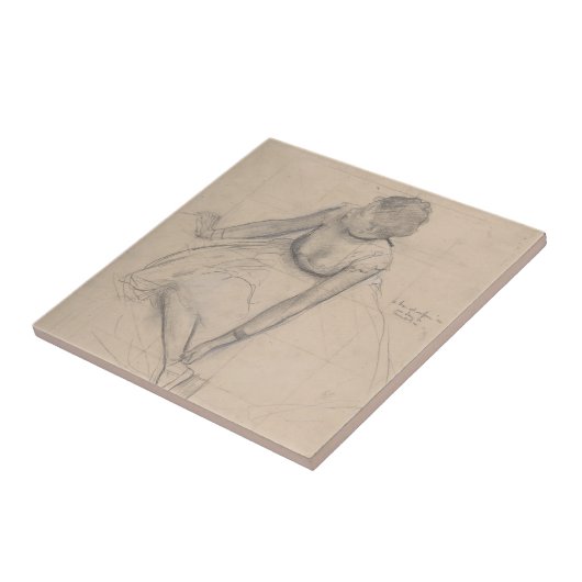 Tänzer, der ihren Pantoffel justiert Fliese (Seite)