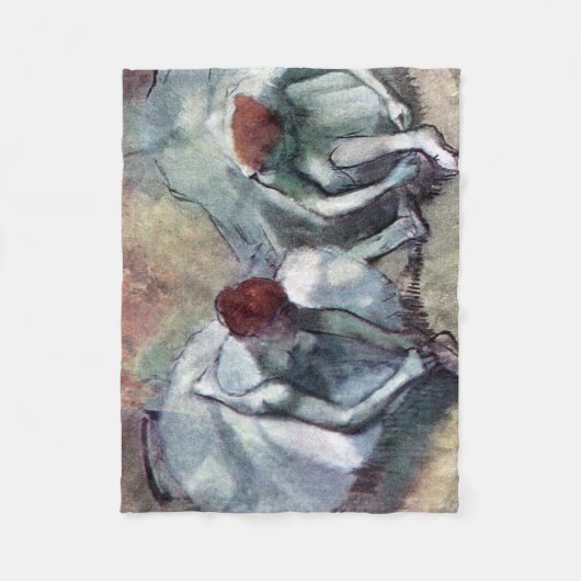 Tänzer, die ihre Schuhe binden, Edgar Degas Fleecedecke (Vorderseite)