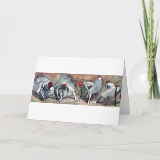 Tänzer, die ihre Schuhe binden, Edgar Degas Karte (Vorderseite)